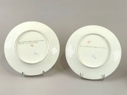PARIS, Dihl et Guérhard.
Paire d'assiettes...