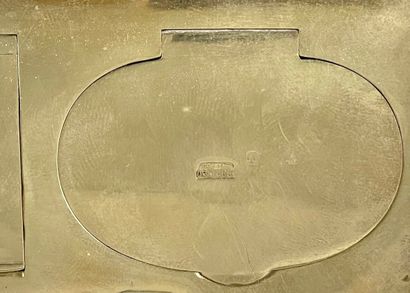 Guilloché gilt metal business card holder,...