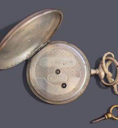 Silver gousset watch (800 thousandths), white...