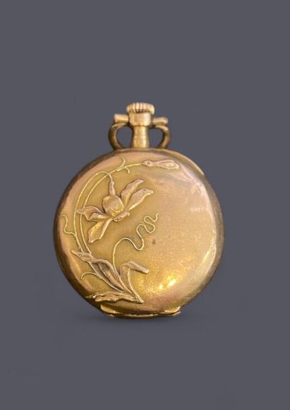 Collar watch in 18k (750 thousandths) gold,...