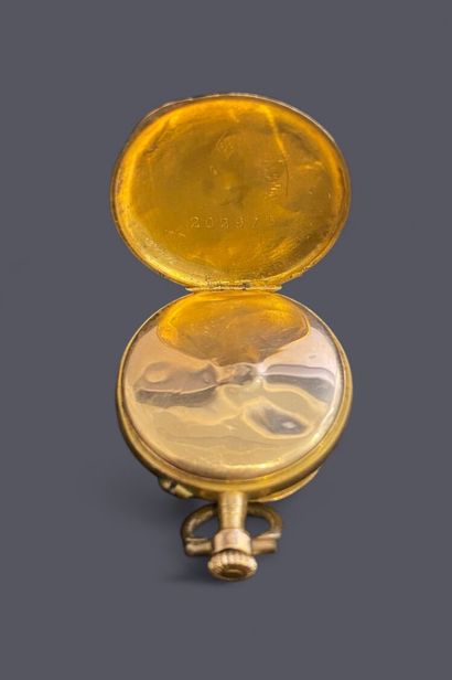 Collar watch in 18k (750 thousandths) gold,...