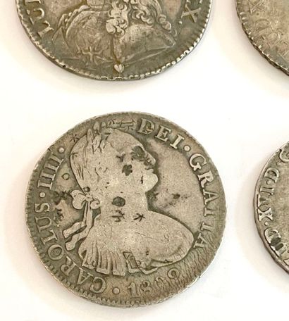 Lot of ten bronze and silver coins including...
