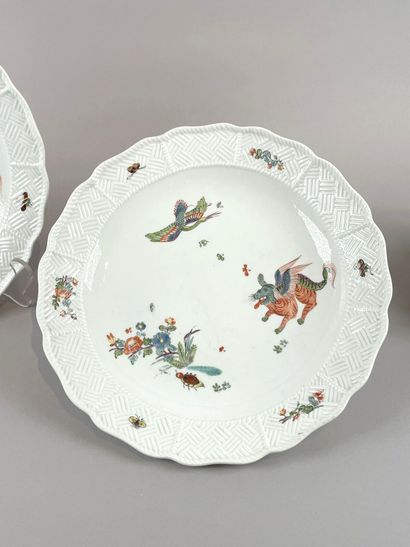 MEISSEN.
Paire de plats du service Sulkowski,...