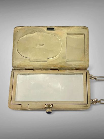 Guilloché gilt metal business card holder,...