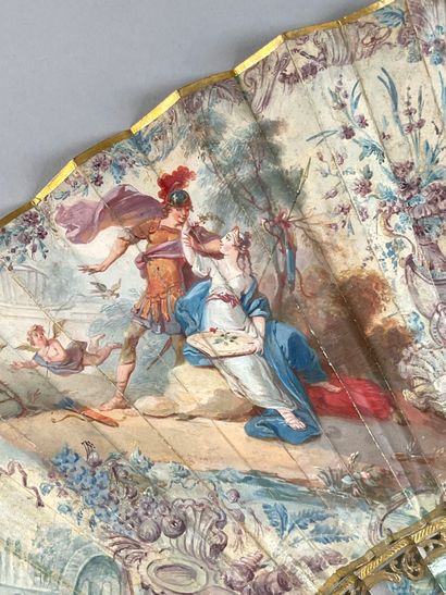 L'enfant et les moutons, France, vers 1750.
Éventail...