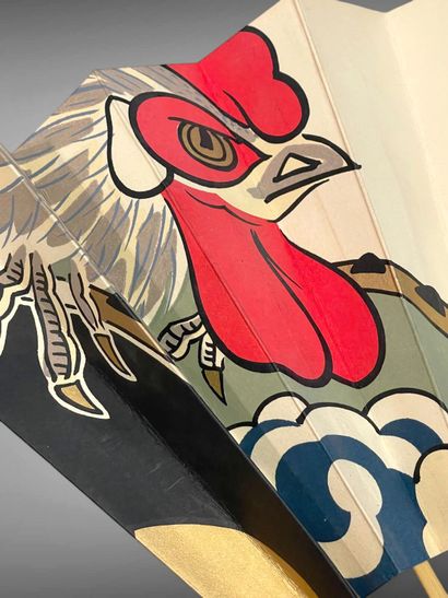 Le coq, Japon, début du XXe siècle
Éventail...