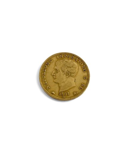 KINGDOM OF ITALY - NAPOLEON 
A 40 lire Sardinian...