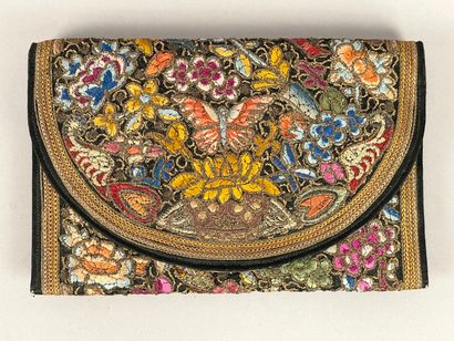 Embroidered pouch, Europe, circa 1920.
Rectangular...