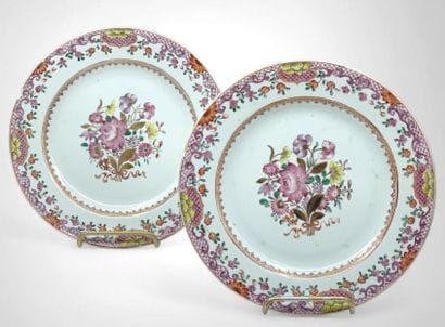 COMPAGNIE DES INDES 
Deux assiettes formant...