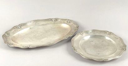Deux plats polylobés en argent (925 millièmes)...