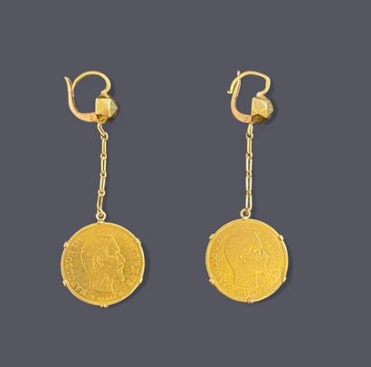 Pair of earrings in 18k (750 thousandths)...