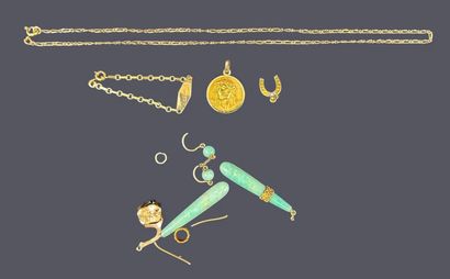 Lot en or 18k (750 millièmes) comprenant...