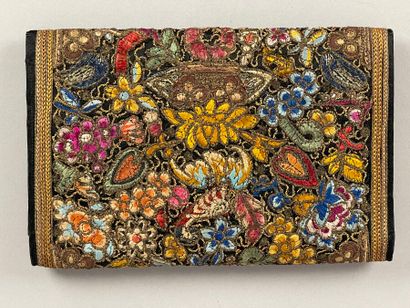 Embroidered pouch, Europe, circa 1920.
Rectangular...