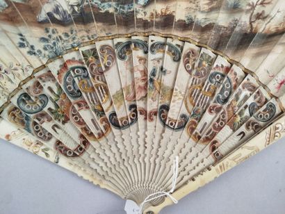 Offrande à Flore, Europe, vers 1750.
Éventail...