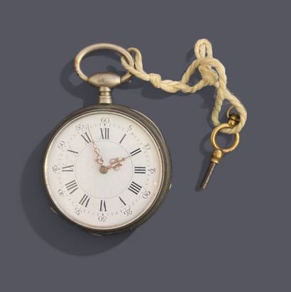 Silver gousset watch (800 thousandths), white...