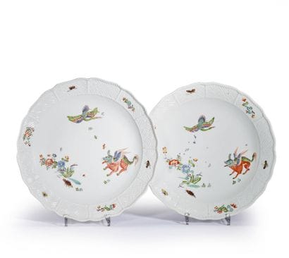 MEISSEN.
Paire de plats du service Sulkowski,...