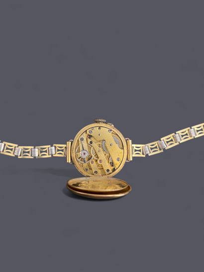 Bracelet watch in 18k (750 thousandths) gold,...