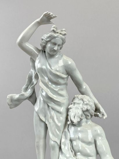 ITALIE, Doccia.
Groupe mythologique en porcelaine,...