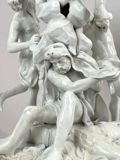 ITALIE, Doccia.
Groupe mythologique en porcelaine,...