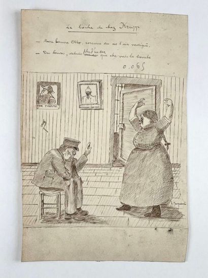 Important lot de 39 dessins de presse et...