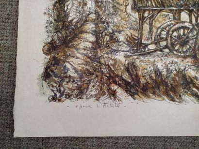 Daniel LOURADOUR (1930-2007).
Hameau en forêt...