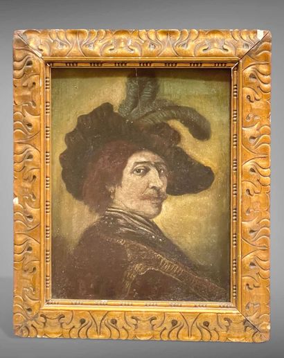 Dans le goût de REMBRANDT.
Buste d'homme...