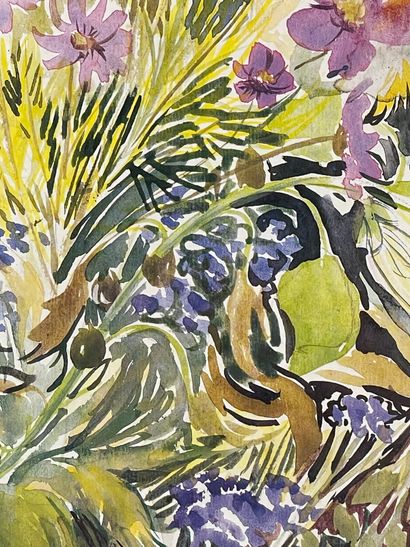 RIPPE (XXe siècle).
Réunion de cinq aquarelles...