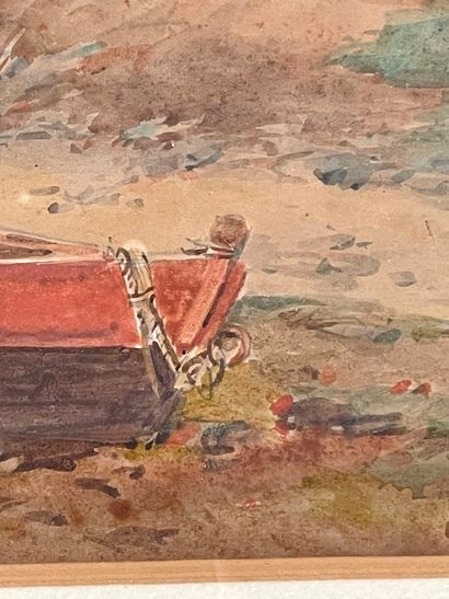 Octavius OAKLEY (1800-1867).
A Jersey boat.
Aquarelle...