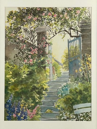 RIPPE (XXe siècle).
Réunion de cinq aquarelles...