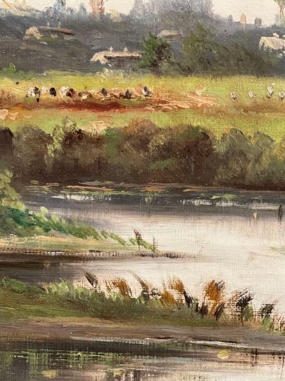 DRUJEON (XIXe-XXe siècles).
Bords d'une rivière....