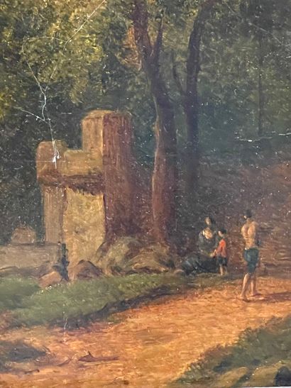 École de la fin du XVIIIe siècle.
Paysage...