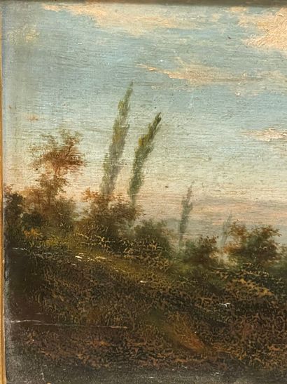École du XIXe siècle.
Troupes en marche.
Huile...