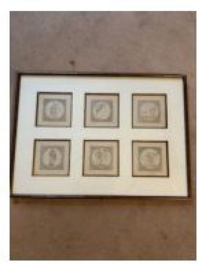Dans le goût de l'antique.
Six médaillons.
Gravures.
Haut....