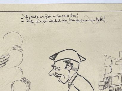 Important lot de 39 dessins de presse et...