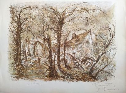 Daniel LOURADOUR (1930-2007).
Hameau en forêt...