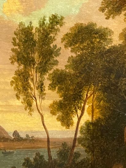 École de la fin du XVIIIe siècle.
Paysage...