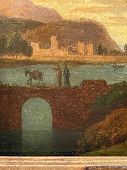 École de la fin du XVIIIe siècle.
Paysage...