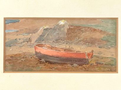 Octavius OAKLEY (1800-1867).
A Jersey boat.
Aquarelle...