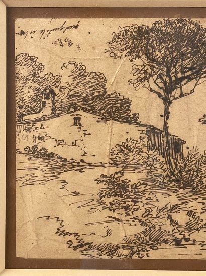 École du XIXe siècle.
Paysage.
Plume et encre....
