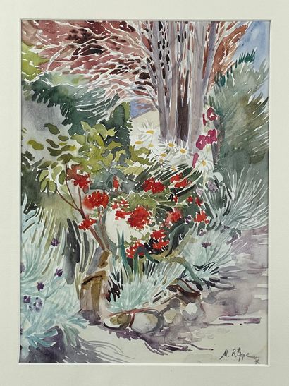 RIPPE (XXe siècle).
Réunion de cinq aquarelles...