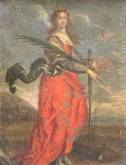 École du XVIIIe siècle.
Sainte Catherine,...