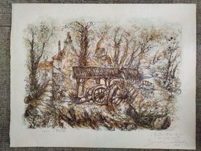 Daniel LOURADOUR (1930-2007).
Hameau en forêt...