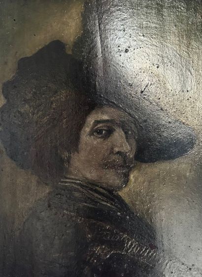 Dans le goût de REMBRANDT.
Buste d'homme...