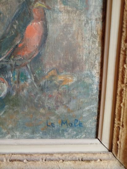 Philippe LE MOLT (1895-1976) 
Oiseaux branchés
Toile,...