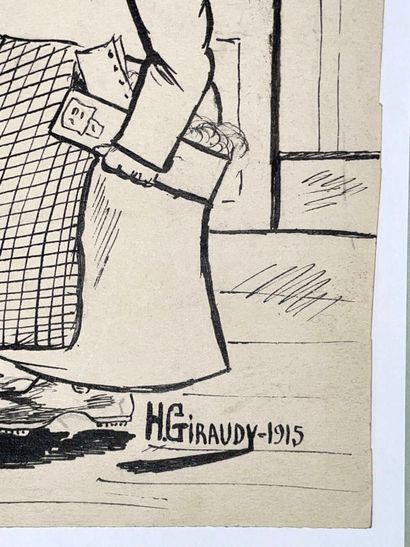 Important lot de 39 dessins de presse et...