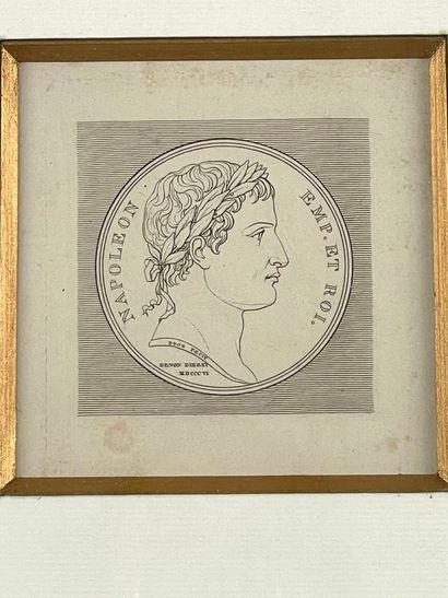 Dans le goût de l'antique.
Six médaillons.
Gravures.
Haut....