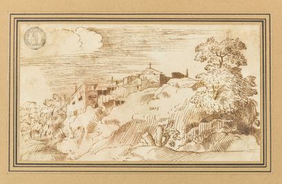 École italienne du XVIIe siècle.
Paysage...