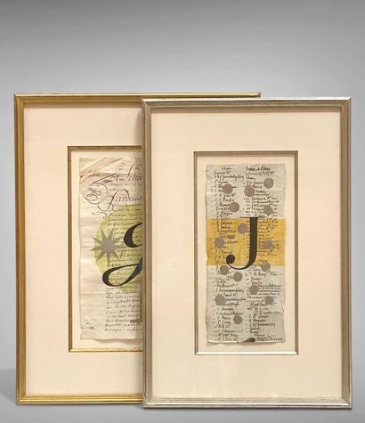 Noël CARY / NOWELL CARY (?).
Deux compositions.
Encre,...
