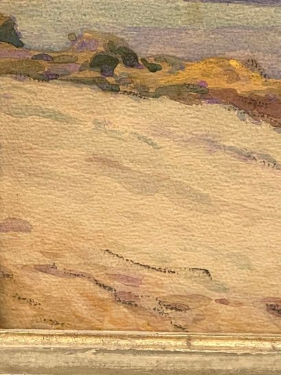 Achille PHOBRIEN (XXe siècle).
Bord de rivière.
Aquarelle,...