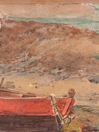 Octavius OAKLEY (1800-1867).
A Jersey boat.
Aquarelle...